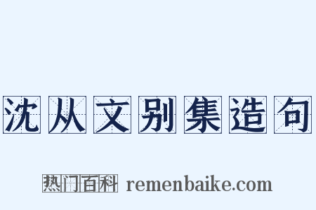 沈从文别集造句是什么意思的图片